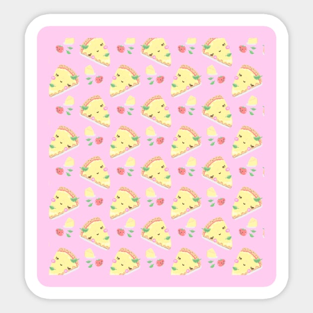 cute pizza rosa Sticker by Lamalou Design